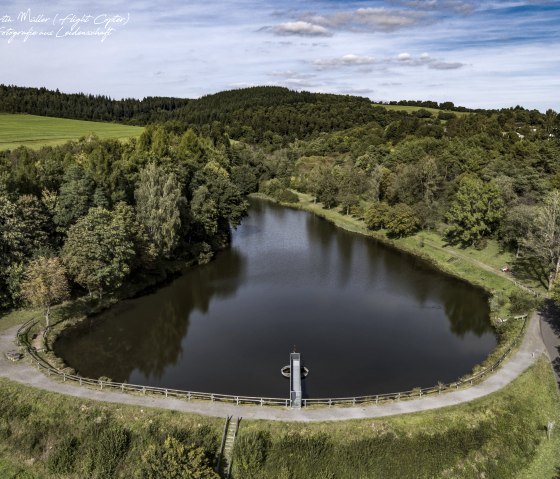 A bird's eye view of the idyllic reservoir in Gerolstein., © Martin Müller A bird's eye view of the idyllic reservoir in Gerolstein., © Martin Müller