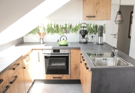 Keuken vakantiewoning Himmelreich, © Melanie Thurmann / Ferienwohnung Gerolstein Keuken vakantiewoning Himmelreich, © Melanie Thurmann / Ferienwohnung Gerolstein