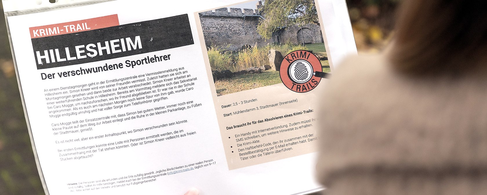 Blick über schulter auf Fall (Hank), © Jochen Hank Blick über schulter auf Fall (Hank), © Jochen Hank