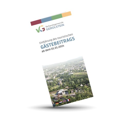 Titelseite Infoflyer zur Einführung des touristischen Gästebeitrags ab dem 01.01.2024
, © Touristik GmbH Gerolsteiner Land Titelseite Infoflyer zur Einführung des touristischen Gästebeitrags ab dem 01.01.2024 in der Verbandsgemeinde Gerolstein.