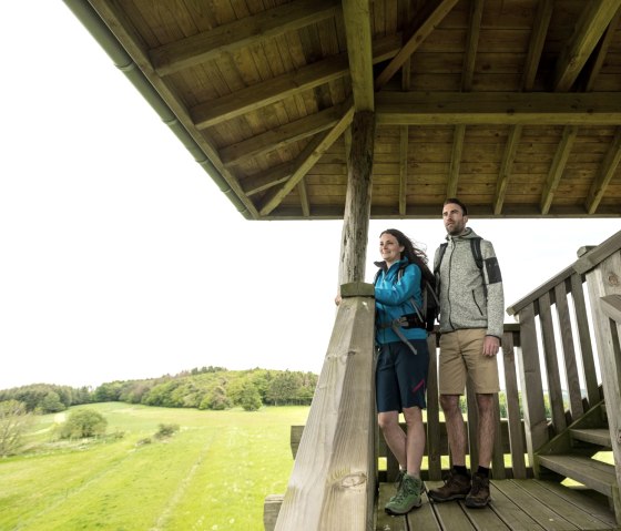 Uitzicht vanaf de Eifel-Guck Sassen op de wandelroute Hochkelberg Panorama Trail, © Eifel Tourismus GmbH, D. Ketz