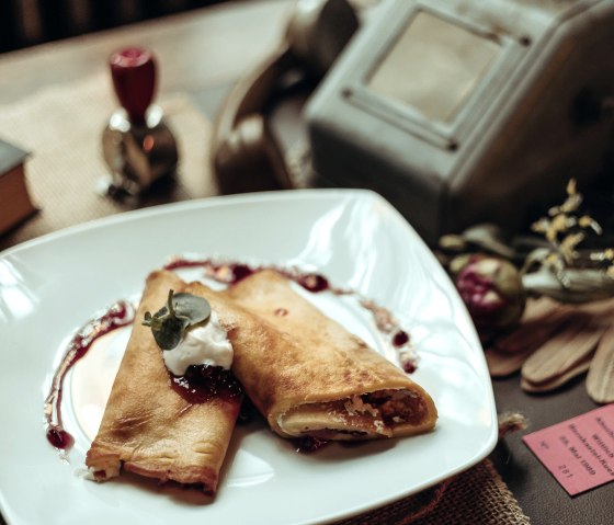 s&uuml;&szlig;er Pfannkuchen mit Preiselbeer