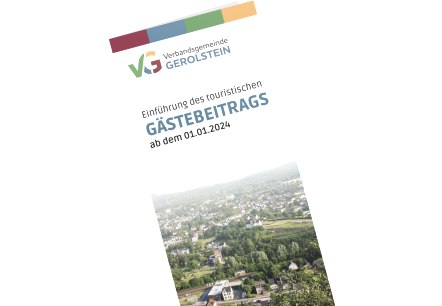 Voorpagina van de infoflyer over de invoering van de toeristenbelasting vanaf 1 januari 2024 in de gemeente Gerolstein.