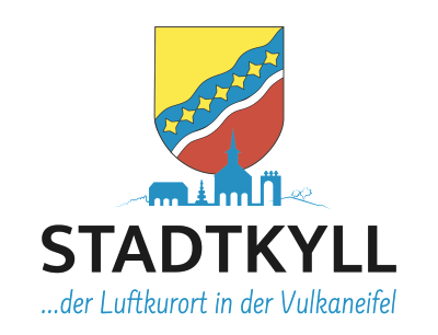 Coat of arms and logo of the local community of Stadtkyll &ndash; the climatic health resort in the Vulkaneifel region