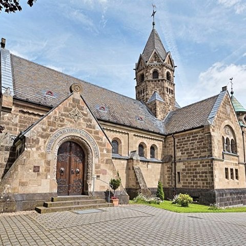 Erlöserkicrhe Mirbach außen, © Foto Achim Meurer, https://achimmeurer.com/