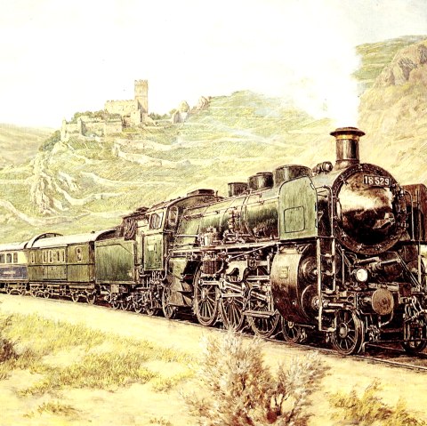 Blick auf Burg Gutenfels, © Eisenbahnmuseum Jünkerath