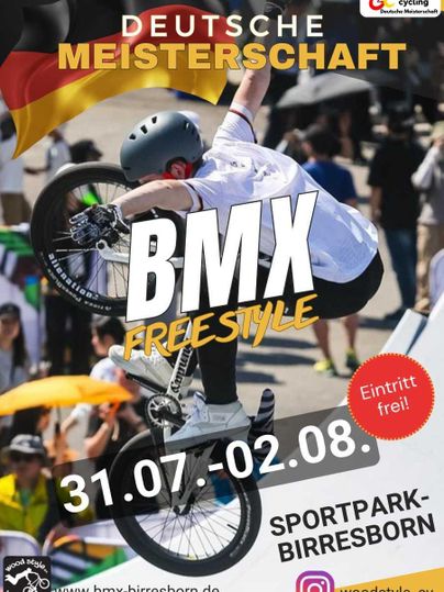 Ein BMX-Fahrer zeigt eine spektakuläre Freestyle-Performance. Die Veranstaltung findet vom 31. Juli bis 2. August im Sportpark Birresborn statt.