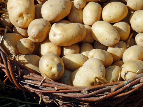 Korb mit Kartoffeln