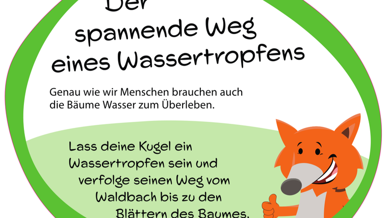 Informationsschild "Der spannende Weg des Wassertropfens"