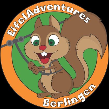 Buntes Logo Eifeladventures mit Eichhörnchen