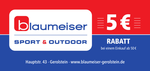 Gutschein über 5 € Rabatt bei einem Kauf ab 50 € bei Blaumeiser Sport & Outdoor