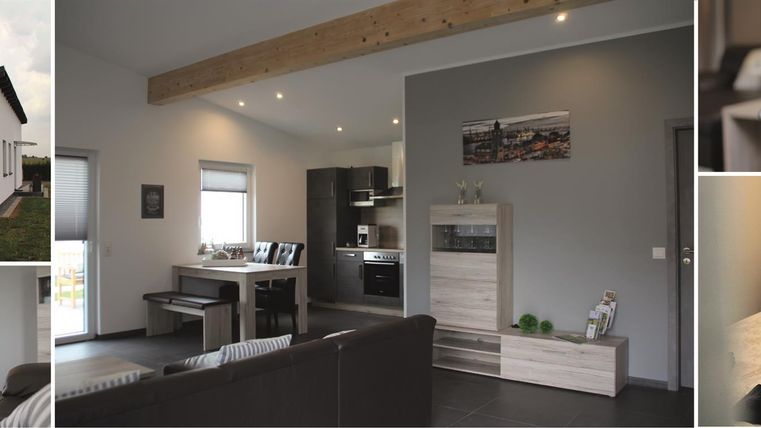 Ein modernes Wohnhaus mit einem offenen Wohnraum und einer gemütlichen Einrichtung. Die Räume sind hell und einladend, mit viel Platz für Aktivitäten und Entspannung.