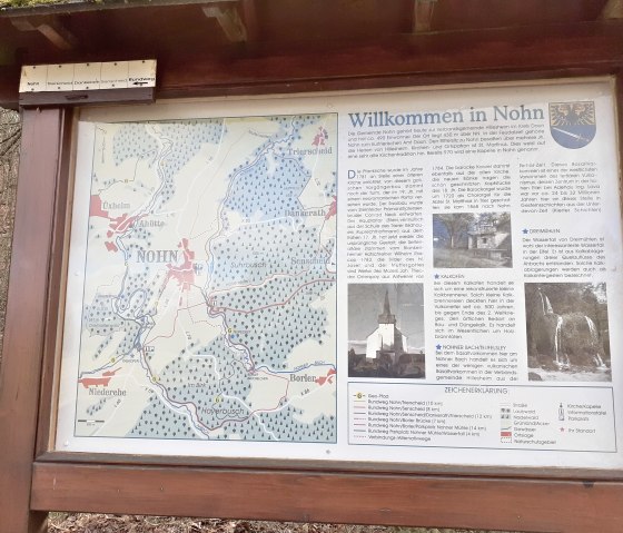 Information board with map and information about Nohn. Shows hiking trails, sights and historical details of the region., © Touristik GmbH Gerolsteiner Land, Ute Klinkhammer