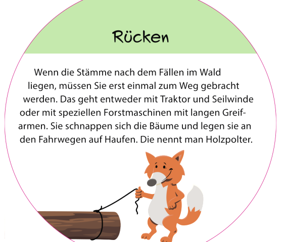 Informatiebord &quot;Verrücken&quot; met vossenmascotte.