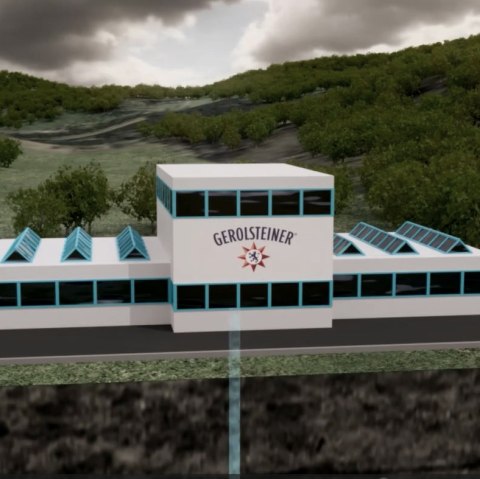 Visualisatie van een bedrijfspand met het logo van Gerolsteiner Brunnen GmbH &amp; Co. KG LOGO