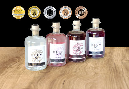 Sortiment Blum Gin, © Blum Gin Manufaktur