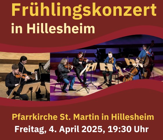 Plakat Fr&uuml;hlingskonzert 2025 mit allen Infos zu den Muskern, Datum und Ort