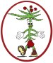 Comic figure of a green plant with red berries, running happily. She is wearing red shorts and brown shoes. Surrounded by a red circle., © Touristik GmbH Gerolsteiner Land