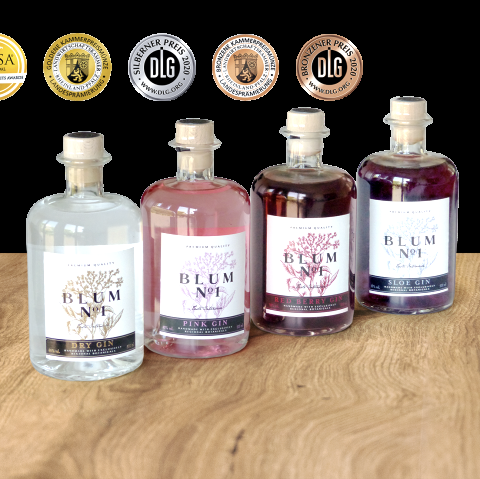 Sortiment Blum Gin, © Blum Gin Manufaktur