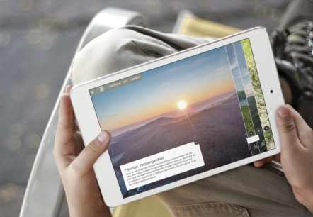 Auf einem tablet wird die Internetseite Eifel emag gezeigt.