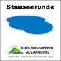 Logo der Stauseerunde mit blauem See und Schriftzug des Tourismusvereins Vulkaneifel., &copy; Tourismusverein Vulkaneifel e.V.