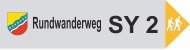 Schild f&uuml;r den Rundwanderweg SY 2 mit Wappen und Wanderersymbol., &copy; Touristik GmbH Gerolsteiner Land